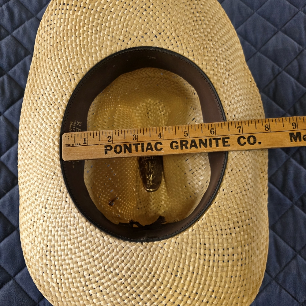 Resistol Classic Straw Long Oval Cowboy Hat Sz 7 - Picture 12 of 13